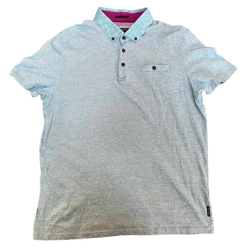 Ted Baker London Mens Polo Shirt Short Sleeve Blue Size 6